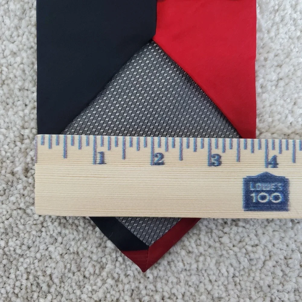 Forte Neck Tie Men's Red and Black Geometric Hand Made Tie 100% Silk‎ 60